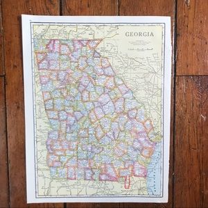 VINTAGE 1941 Map: Florida/Georgia